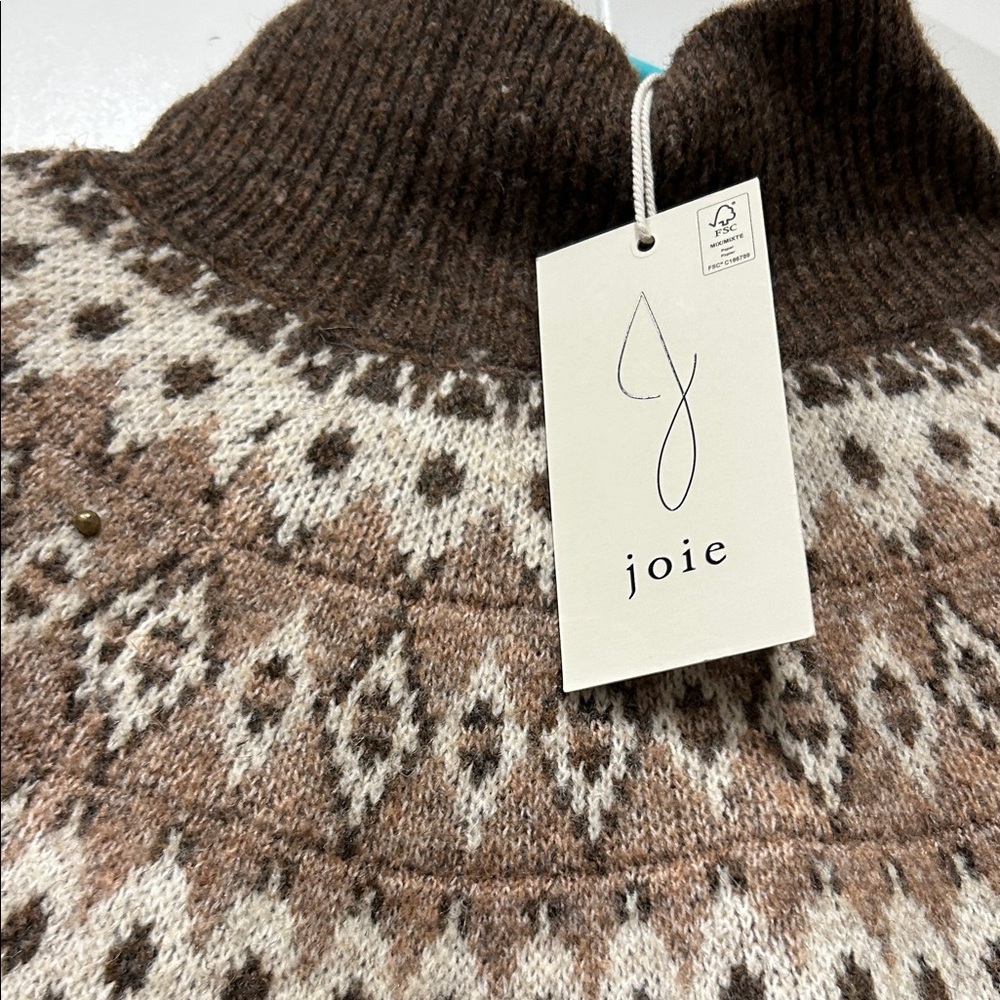 Joie Beige and Brown Patterned Sweater - Picture 6 of 7